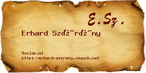 Erhard Szörény névjegykártya